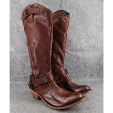 Liberty Black Boots Women 9 Western Riding Leather Distressed Buckle Harness Zip