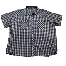 Wrangler Western Shirt Men's 3XL Plaid Short Sleeve 30 Length, 58 Chest *No tag