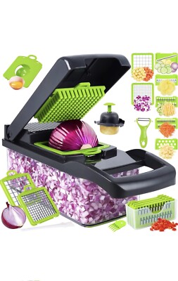 Pro 14-in-1 Vegetable Chopper: Multifunctional Slicer Dicer with 8 Blades