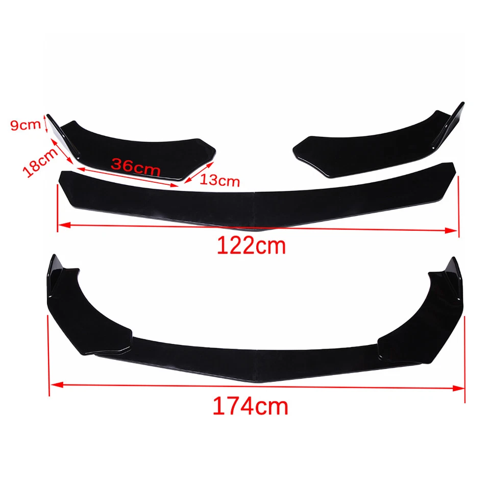 For Pontiac Grand Prix GXP Front Bumper Lip Spoiler Splitter+Side Skirt+Rear Lip - Image 2 of 4