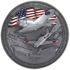 Battle of Midway 2025 2 oz $5 Silver High Relief Coin – Liberia – Lithuanian Min