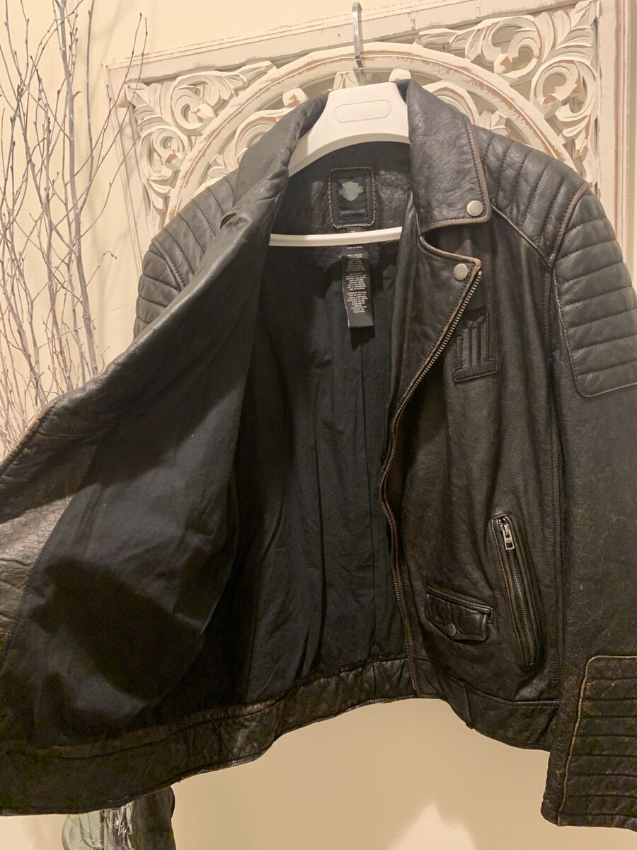 Harley Davidson Men BLACK LABEL #1 Skull Distressed Leather Harley Davidson Men BLACK LABEL #1 Skull Distressed Leather