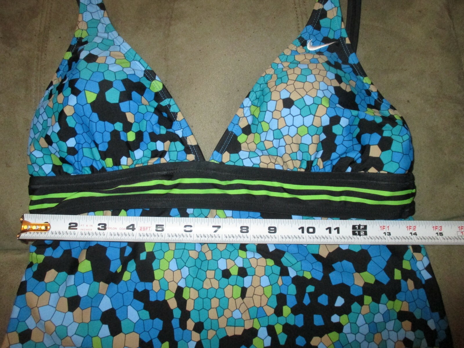 10 NIKE Swim Bathing Suit Soft Shell Bra Swim Top Blu… Gem