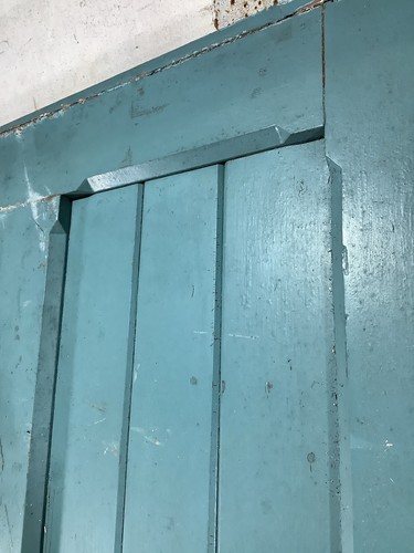 35 5/8"X 84 5/8" 1930s Internal Painted Pitch Pine Four Panel Door 2over2 Old - Picture 5 of 12