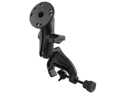 RAM Clamp Yoke Rail Post Mount with Standard Arm and Round Base - RAM-B-121-202U