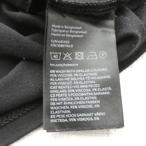 HM Polo Roll Neck Top Blouse Black Long Sleeve Casual Essential Minimalist L - Picture 8 of 8