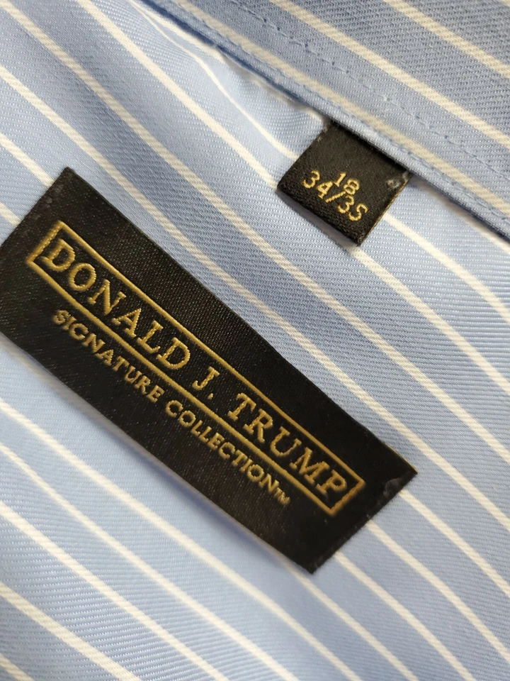 Camisa Donald J Trump Hombre Talla 18 34/35 Abotonada Manga Larga Foto 2 de 4