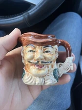 Vintage Mustache Man Gun Pirate Warrior Made in Japan Coffee Tea Sauce Cup