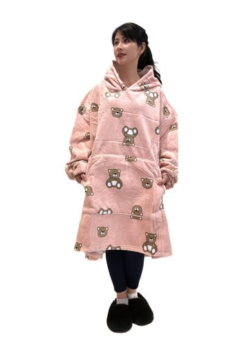 Hooded Blanket Big Hoodie Soft Warm Wearable Blanket Sleepwear for Adult & Kids - Picture 12 of 27