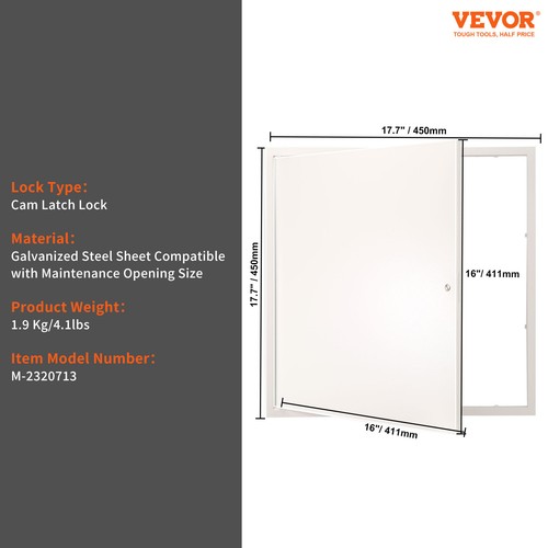 VEVOR Trappe de Visite Porte de Révision 411x411 mm Cache Canalisations Placo - Foto 7 di 12