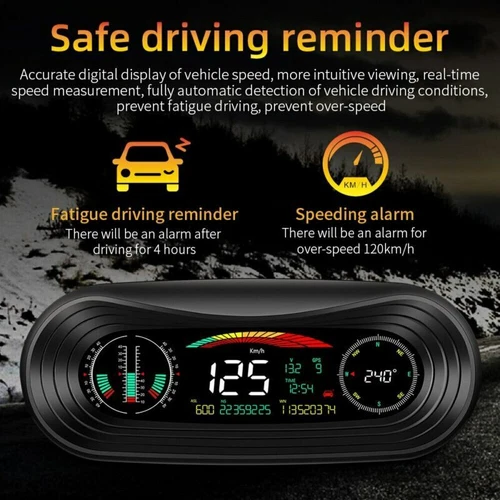 Head Up Display HUD GPS Real Time Monitoring Speed Voltage P18