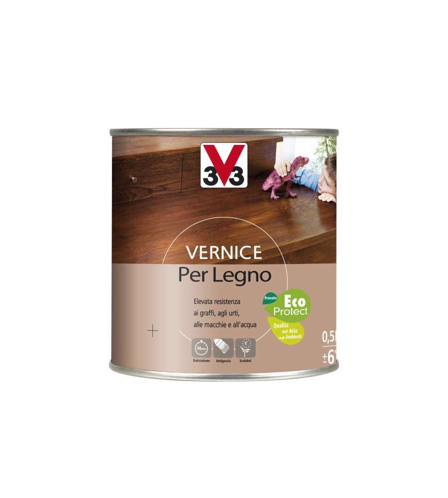 VERNICE PER LEGNO - TONI LEGNO - ASPETTO OPACO  - GRIGIO GRAFITE - 0,5 LITRI