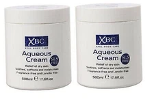 XBC Aqueous Cream Emollient 500ml Large Tub Relief for Dry Skin (PACK 2)