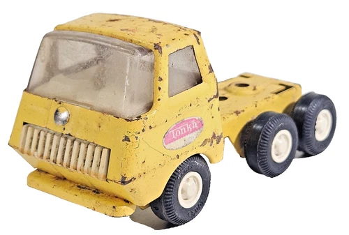 Tonka Pressed Steel Semi Truck Cab COE Yellow Color Diecast Metal Unboxed.