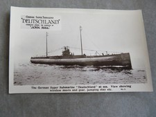 German WWI Super Submarine  "The Deutschland" at Sea.