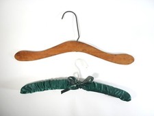 Lot of 2 Vintage Hangers  Wooden  Fabric