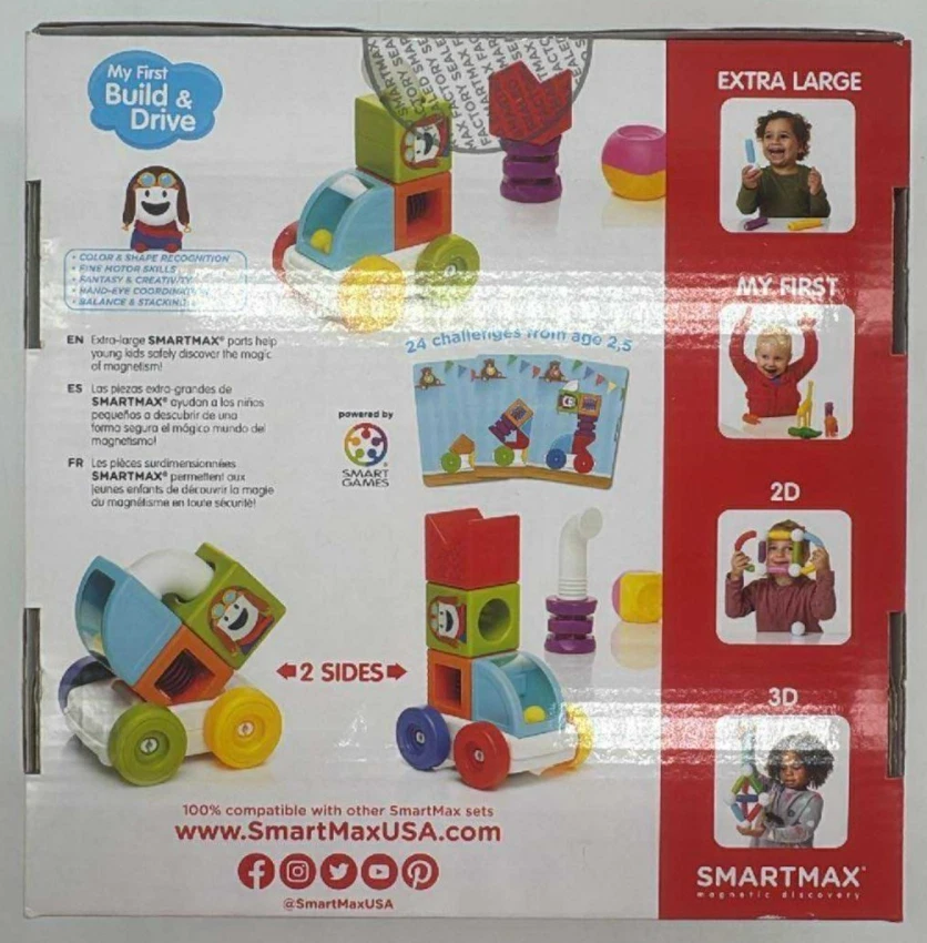 Smartmax Magnetic Discovery My First Build & Drive ~ + 24 Challenges ~ SEALED - Image 2 of 2
