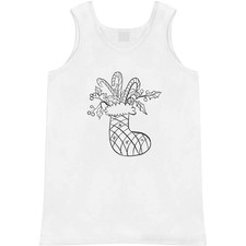 'Christmas Stocking With Candy Canes And Holly' Adult Vest / Tank Top (AV058992)