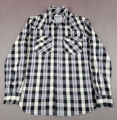 Levi Strauss Men's Small Black Plaid Western Pearl Snap Long Sleeve Shirt