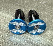 GT Wings Repop Bicycle Bike Handlebar Bar End Plugs Blue BMX