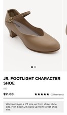 Capezio Jr Footlight 550 Tan Character Shoes Size 5.5 M New In Box