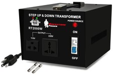 2000 Watt Voltage Converter Transformer - Heavy Duty Step Up/Down AC