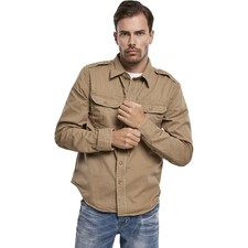 Brandit Vintage Shirt Casual Shirt Longsleeve 100 Percent Cotton Washed Look
