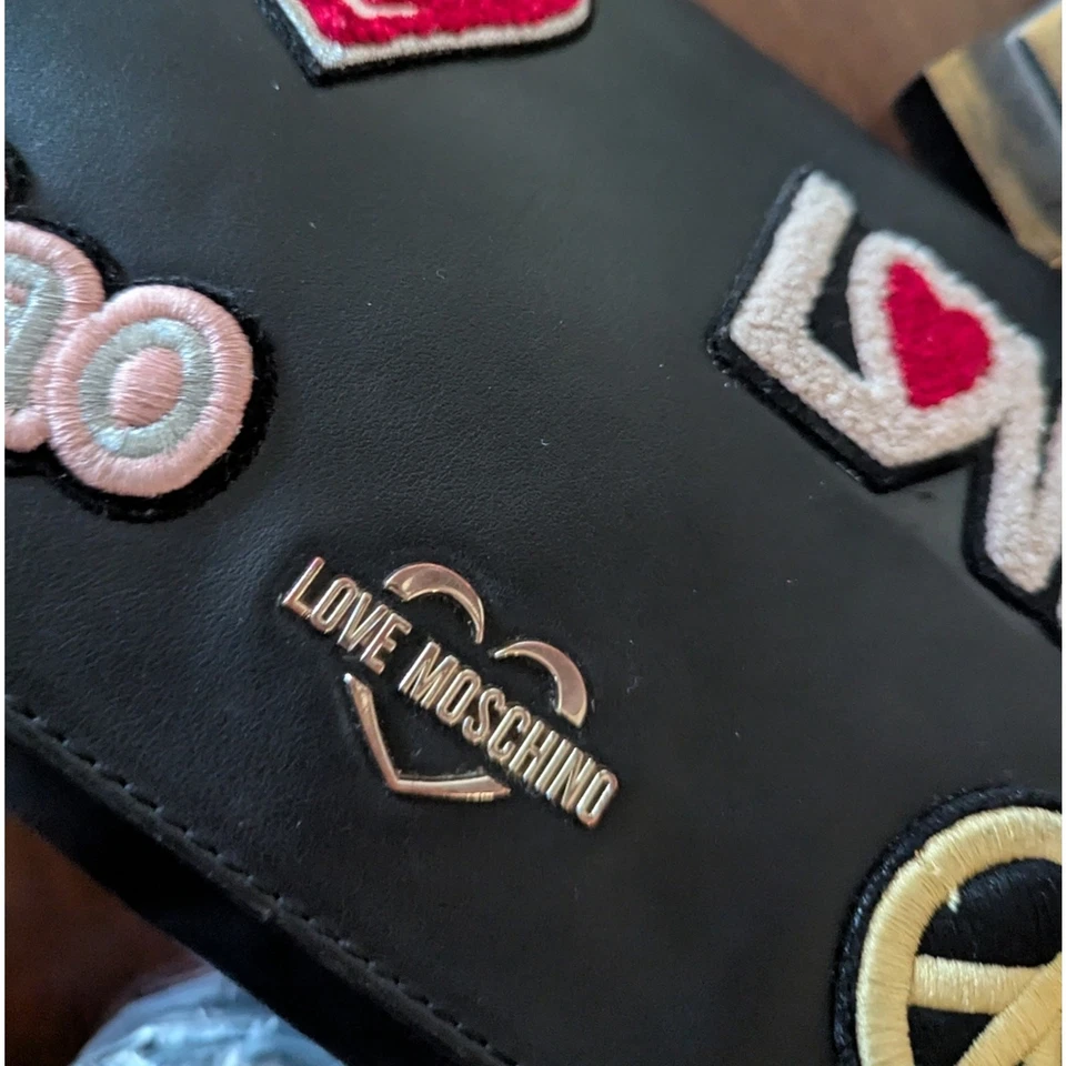 Love Moschino Ciao Patch Clutch Eco Faux Leather Crossbody Bag ❤️ $325 - Image 3 of 4