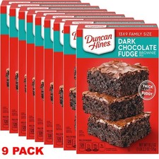 9x Duncan Hines DARK CHOCOLATE FUDGE Baking Brownie Mix 18.2 oz - 9 PACK