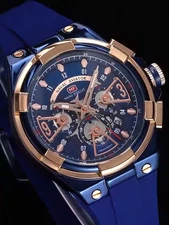 MINI FOCUS Men's Hollow Out Multifunction Chronograph Military Quartz Watch Boy