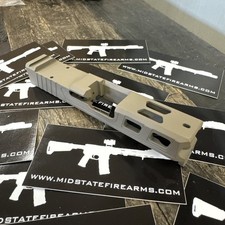 G26 Elite Gen 3 / 4 For Glock 26 Slide Rmr Cut With Window Ports - Tan / Fde