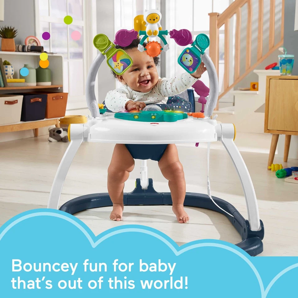Fisher Price Astro Kitty SpaceSaver Jumperoo centro de atividades com luzes de música - Imagem 2 de 4