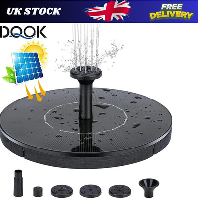 Solarbetriebene schwimmende Brunnenpumpe Wasserspiel Vogeltränke Garten Pool Teich UK