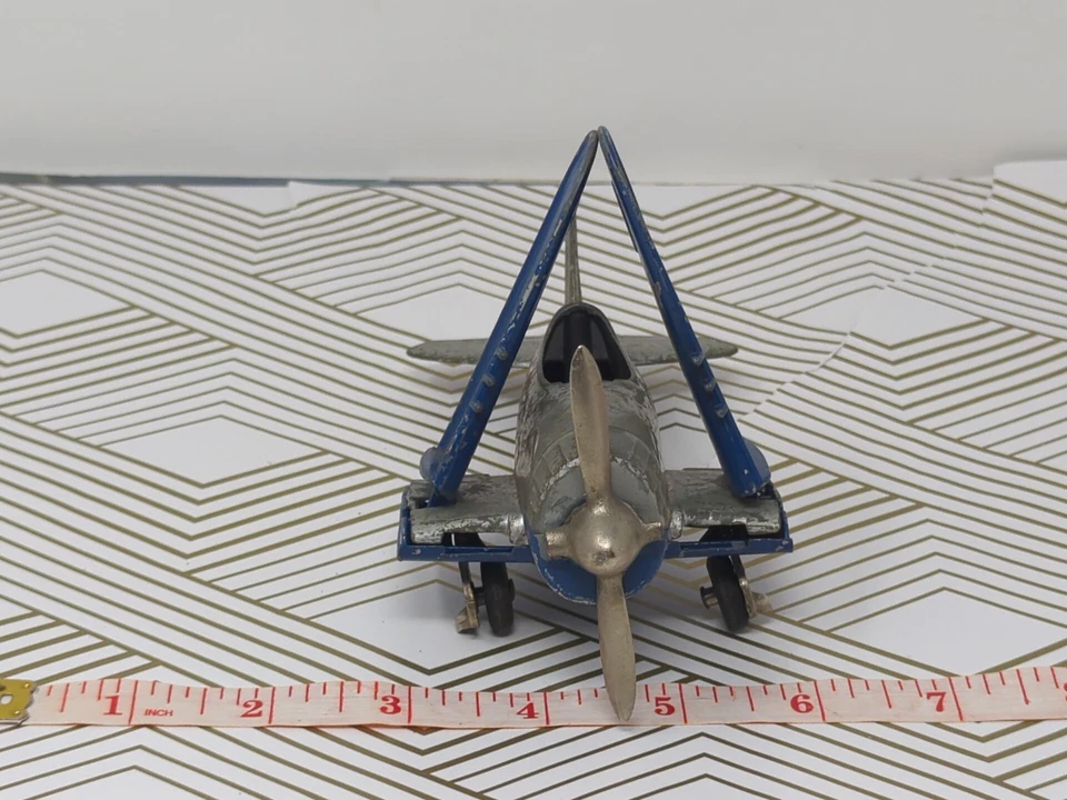 Vtg Hubley Silver And Blue P-47 WWII Fighter Plane Made In USA Broken Propeller  - Image 4 of 4