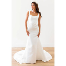 Wtoo by Watters Lourdes Wedding Gown Size 6 Minimalist Square Neck Bridal NWT