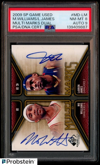 2009-10 SP Game Used Multi Marks LeBron James Mo Williams PSA 8 PSA/DNA 9 AUTO