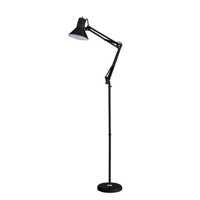 Bostitch Office VLF100F Swing Arm Metal Floor Lamp, 72'' Tall, Black 