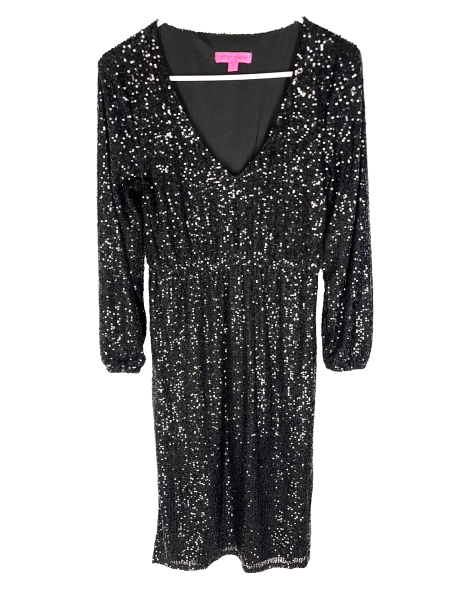 betsey johnson black sequin dress The Betty Dress in Black Sequins 6 / Black Sequins main image 0