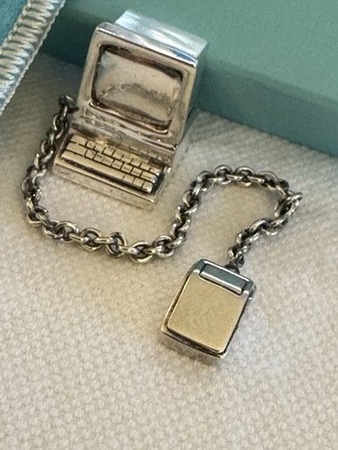 Tiffany & Co. 925 Sterling Silver Computer Key Ring Keychain Vintage w/ Box