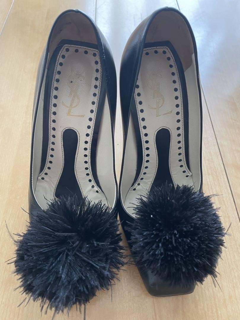Autentiche decolte Yves Saint Laurent tacco alto pelle nero taglia 35 5 donna
