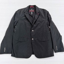 Victorinox Swiss Army Mens Black Cotton Nylon Two Button Blazer Jacket Size 46