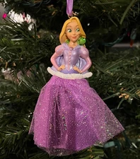2013 Disney Store Rapunzel Dress & Pascal Tangled Christmas Holiday Ornament NEW
