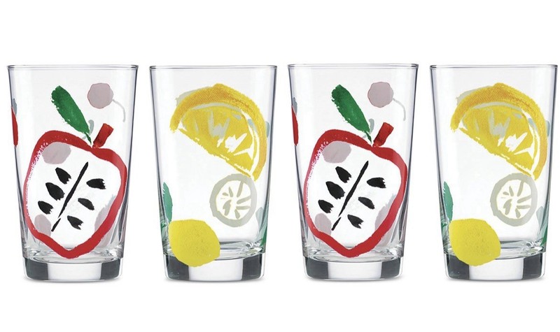 Lenox Kate Spade All In Good Taste Pretty Pantry Set Of 4 12 Ounce Glasses New!