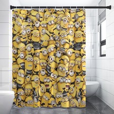 Cartoon Collage Print Polyester Fabric Waterproof Shower Curtain Bathroom Decor