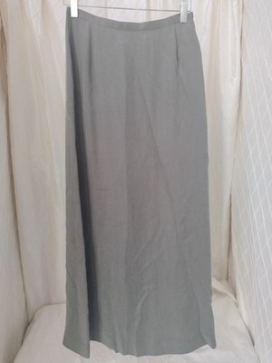 EDDIE BAUER Sz 4 Petite Long Slim Maxi Skirt Khaki Green 