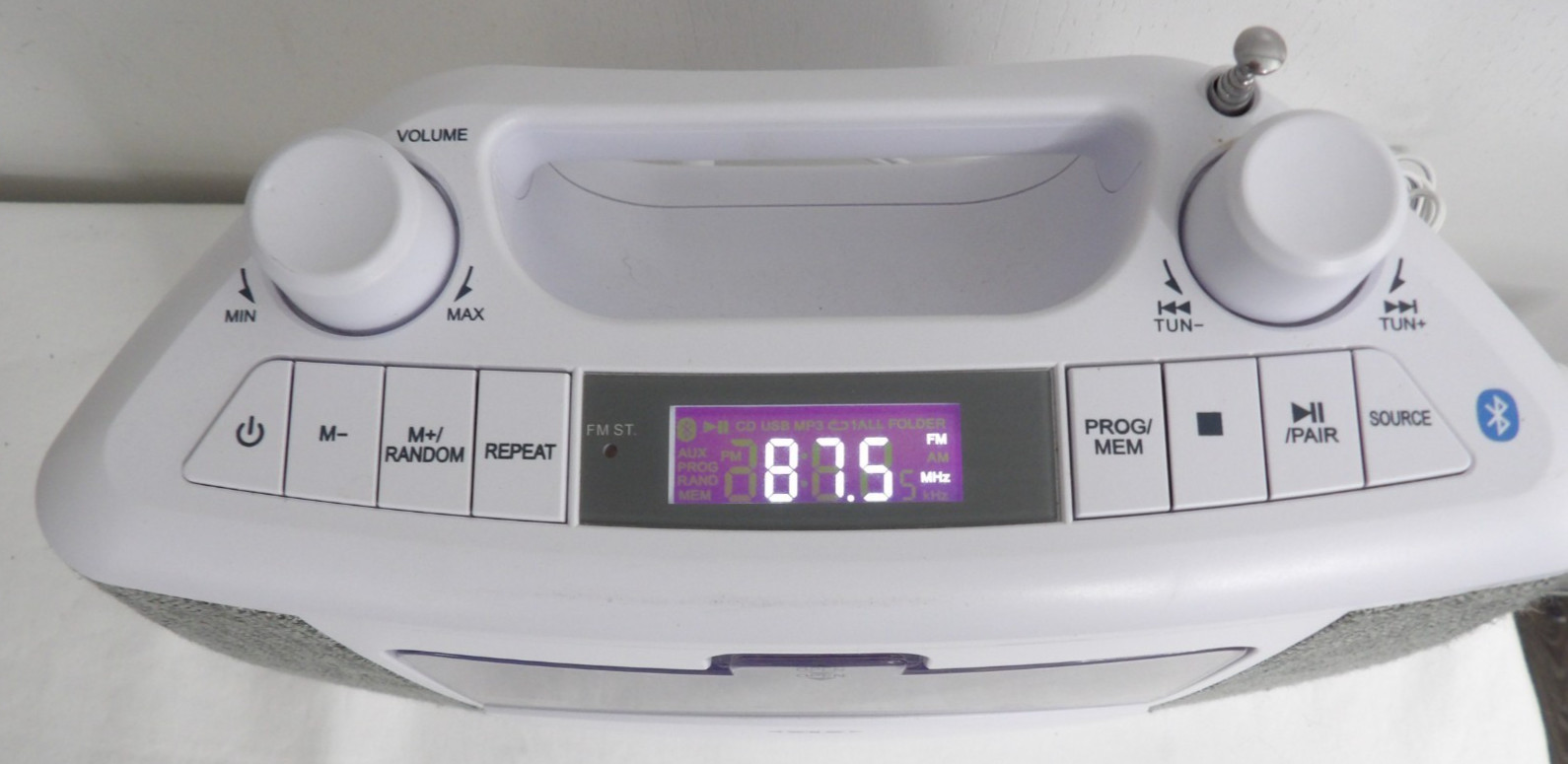 JENSEN CD-565 TABLETOP CD PLAYER FM RADIO BLUETOOTH MUSIC SYSTEM AC/DC EUC