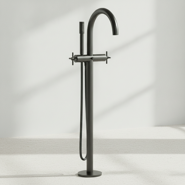 Grohe 2-Griff-Wannenbatt. Atrio 25272 Fms Bodenm. Kreuz-Gr. Hard Graphite Geb.-image