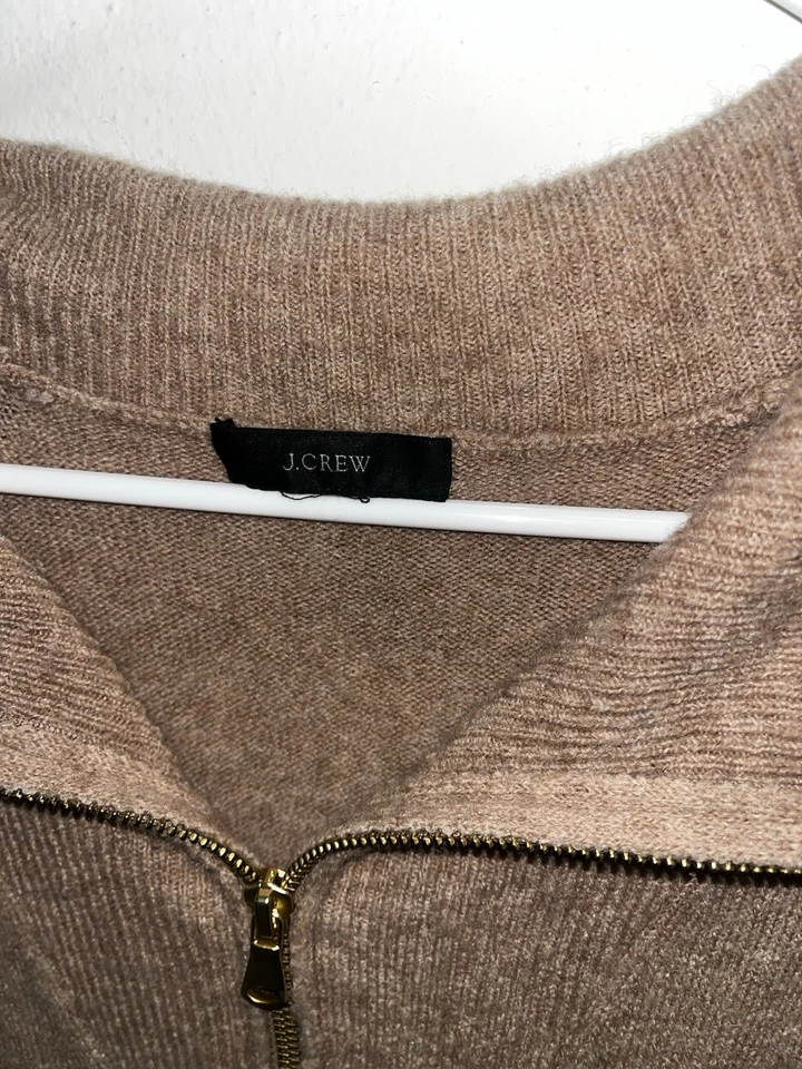 Vestido Suéter J Crew Talla L Media Cremallera Beige Lana Merino Alpaca Hilo Supersuave Nuevo con Etiquetas Foto 4 de 4