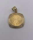 American Gold Eagle Proof 1/10 oz $5 - Coin incased In 14k Gold Charm.
