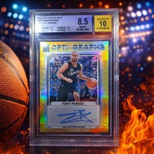 Tony Parker 2022-23 Optic Opti-Graphs Gold Auto /10 BGS 8.5 Auto 10 HOF